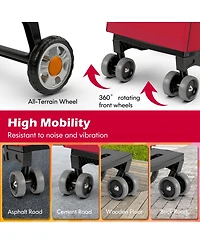 Folding Shopping Cart Utility Hand Truck with Rolling Swivel Wheels, Removable Bag & Cozy Handle