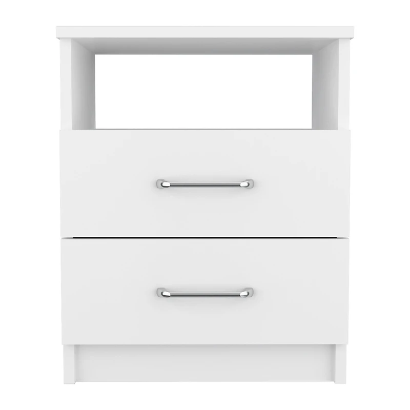 Streamdale Brookline 2-Drawer 1-Shelf Rectangle Nightstand Light Grey