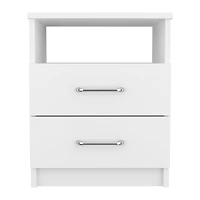 Streamdale Brookline 2-Drawer 1-Shelf Rectangle Nightstand Light Grey