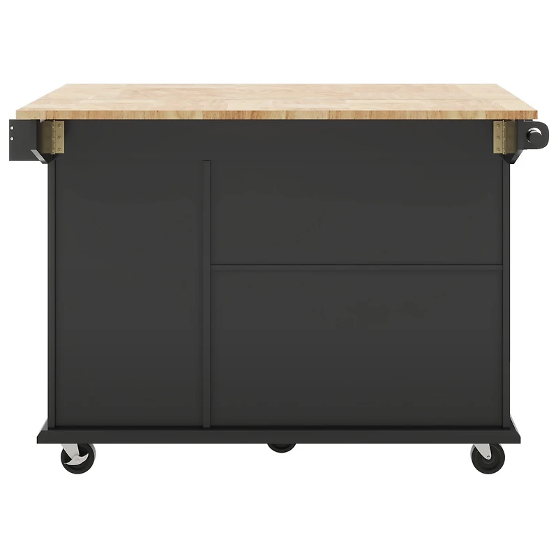 Streamdale Rolling Kitchen Cart with Drop Leaf & Storage
