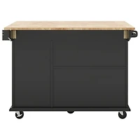 Streamdale Rolling Kitchen Cart with Drop Leaf & Storage