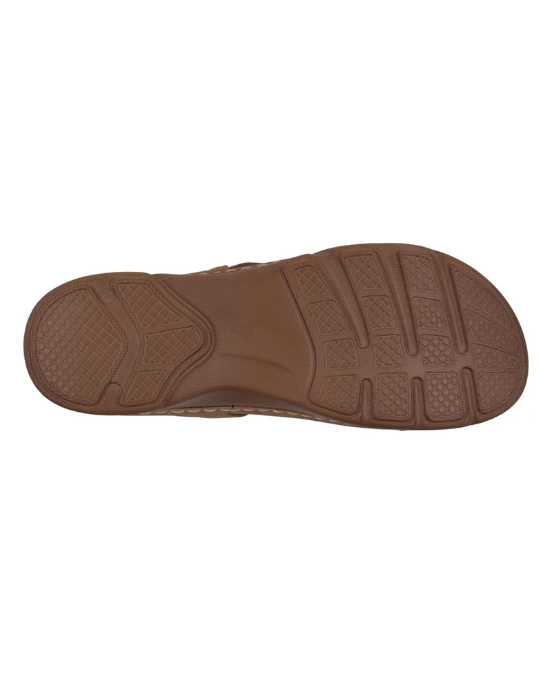 Gc Shoes Women's Grange Perforated Strappy Elastic Comfort Flat Sandals