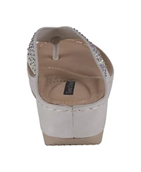 Gc Shoes Women's Tiana Embellished Comfort Wedge Sandals