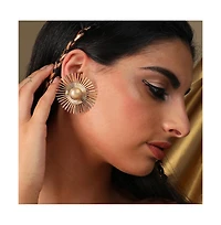 Sohi Women's Gold Sun Drop Earrings