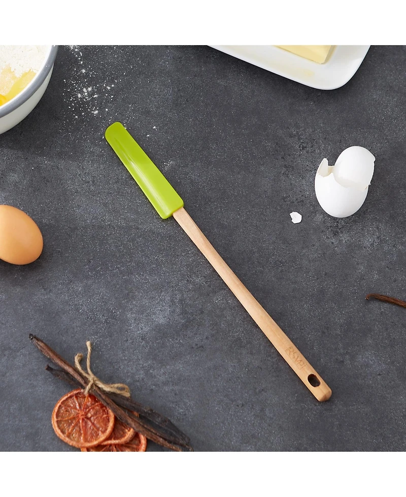 Rsvp International Silicone Wood 12x1" Green Skinny Spatula