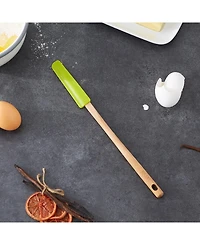 Rsvp International Silicone Wood 12x1" Green Skinny Spatula