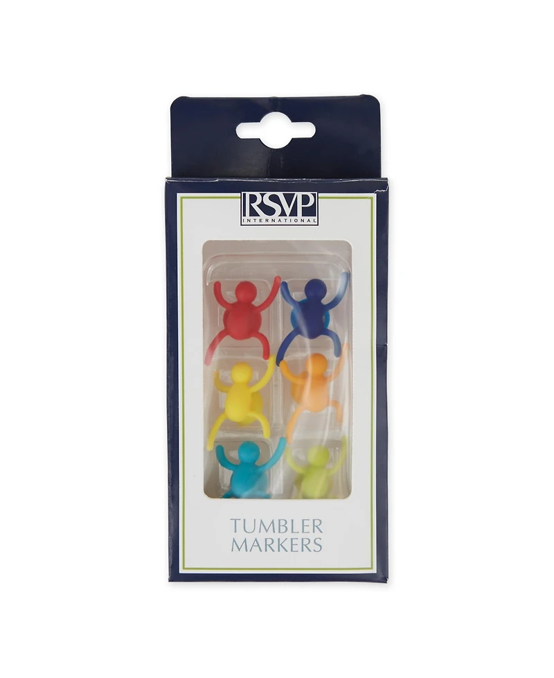 Rsvp International Basic Silicone Suction Cup Tumbler Markers 6 Piece