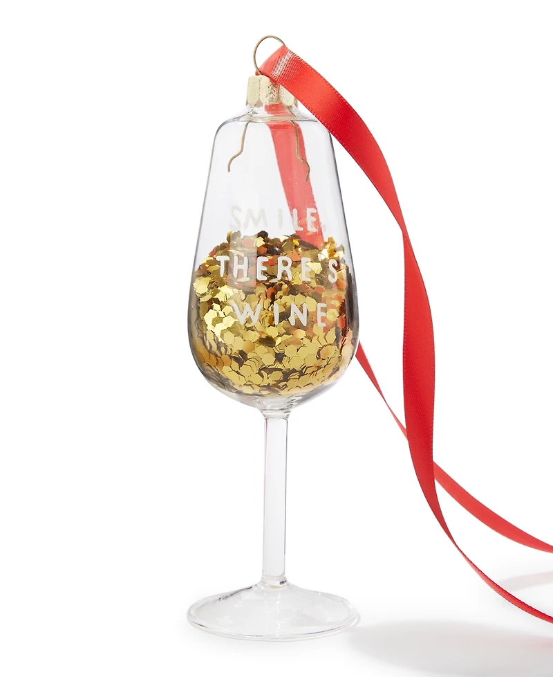 Holiday Lane Foodie Collection Sequin Wine Glass Ornament, Exclusively at Macy's