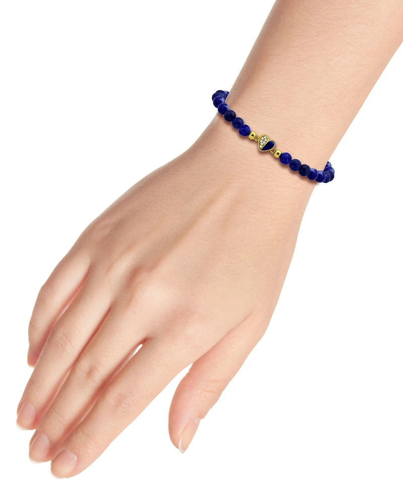 Giani Bernini Sodalite Bead & Cubic Zirconia Heart Stretch Bracelet, Created for Macy's