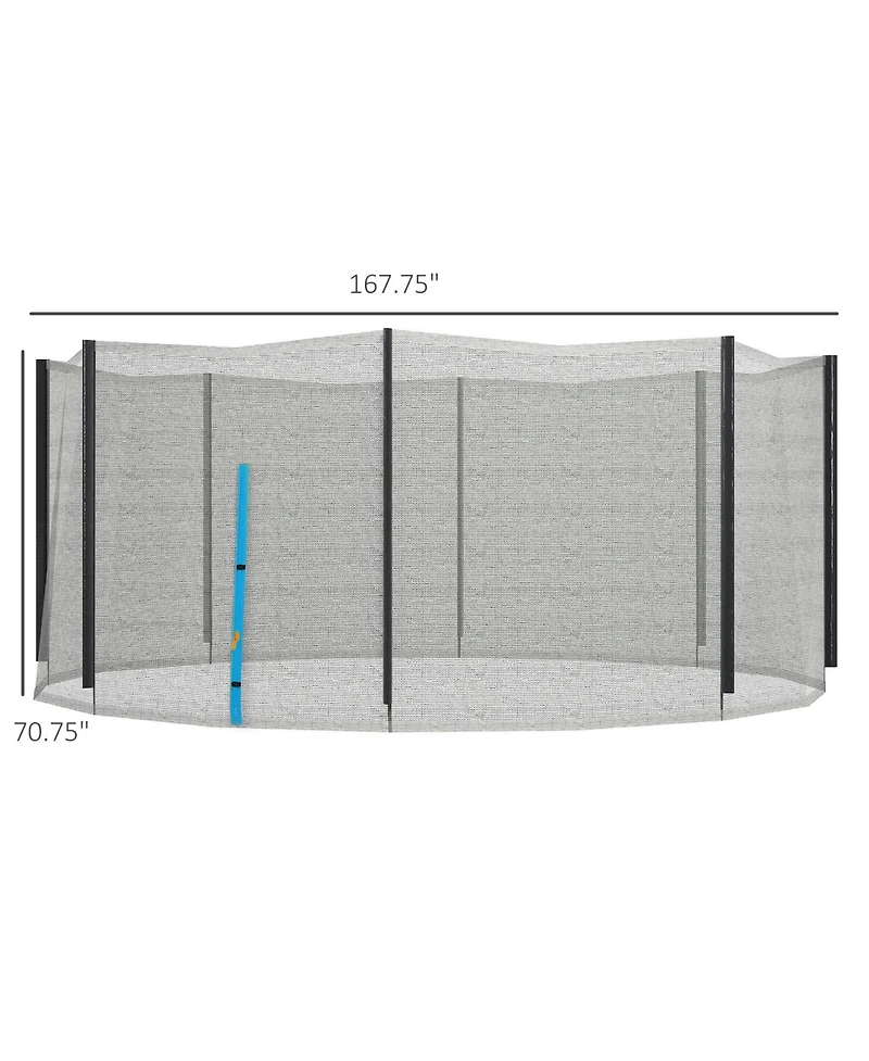 Soozier 14ft Trampoline Net Replacement with Blue Zippered Entrance