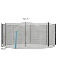 Soozier 14ft Trampoline Net Replacement with Blue Zippered Entrance
