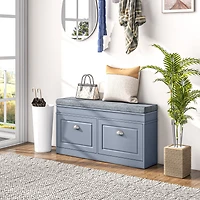 Homcom Shoe Rack Bench for Entryway with Cushion, 2 Drawers, Holds 8 Pairs