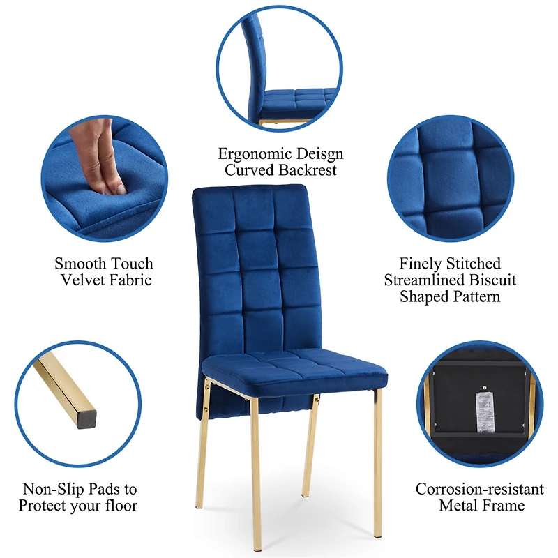 Streamdale Modern Velvet Nordic Dining Chair Set (4)