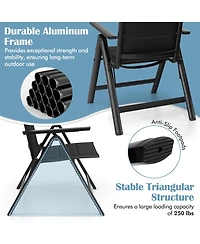 Costway Pcs Patio Folding Chair Outdoor Chairs with Padded Seat