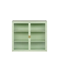 Streamdale Furniture Modern Mint Green Two-Door Wall Cabinet with Three-Tier Storage
