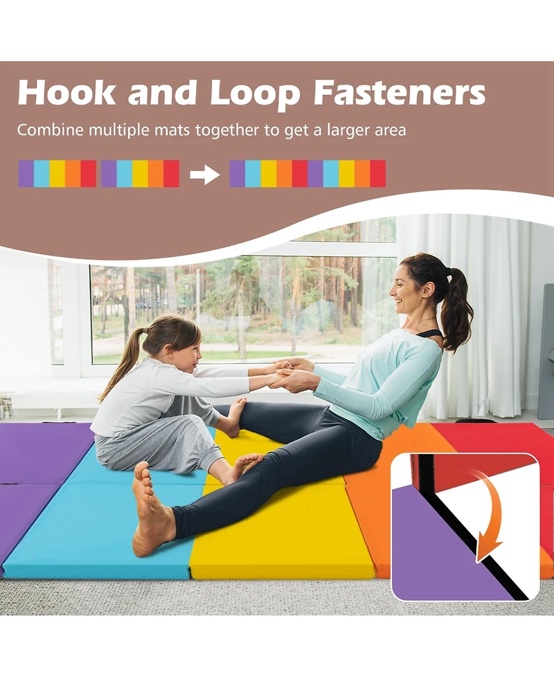 Costway 5-Panel Folding Gymnastics Thick Mat 6.6' x 2.5' Tumbling Mat for Kids