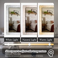 Streamdale Led Crystal Mirror Light With Dimmable Lights