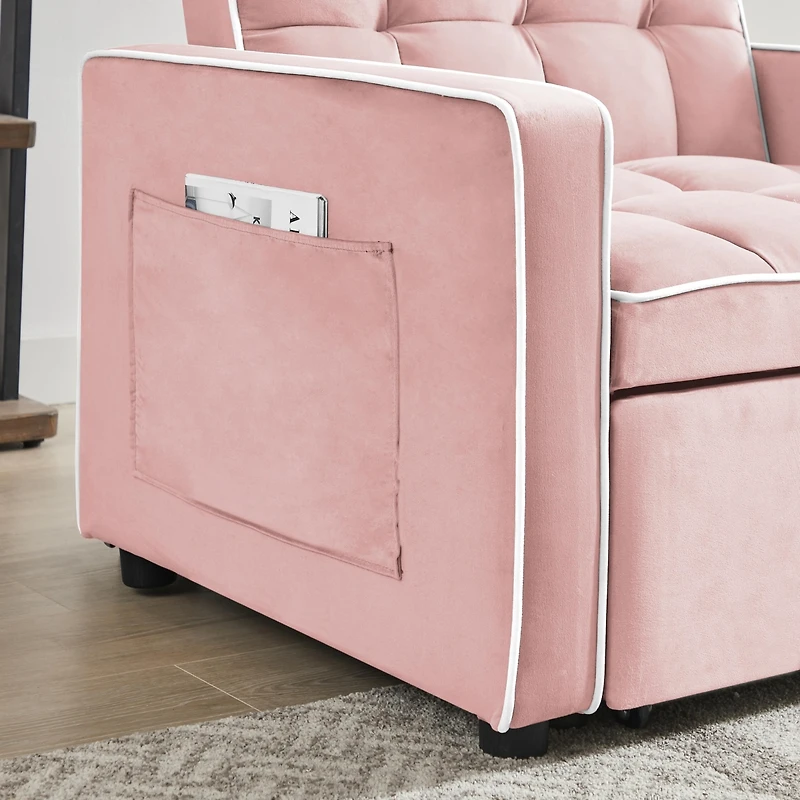 Streamdale 3-in-1 Folding Sofa Bed Chair (Pink)