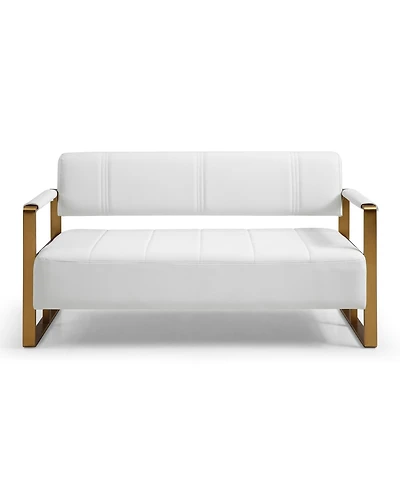 Streamdale 57.9" Width Modern Upholstery Faux Bonded Leather Loveseat Sofa
