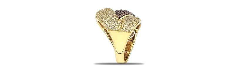 Suzy Levian Sterling Silver Cubic Zirconia Pave Crossover Ring