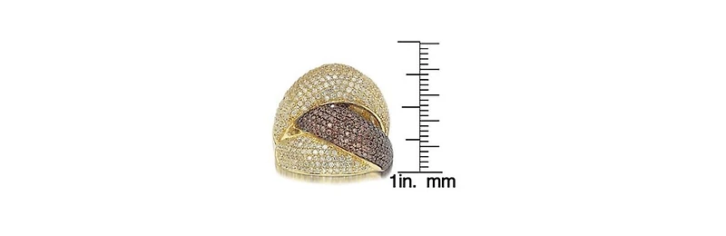Suzy Levian Sterling Silver Cubic Zirconia Pave Crossover Ring