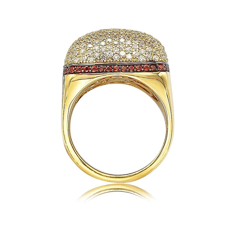 Suzy Levian Sterling Silver Cubic Zirconia Pave Dome Ring