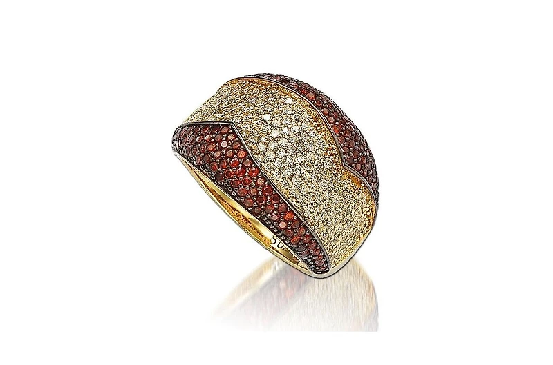 Suzy Levian Sterling Silver Cubic Zirconia Fold Over Ring