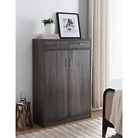 Streamdale Furniture Shoe Cabinet Distressed Grey