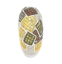 Suzy Levian Sterling Silver Cubic Zirconia Patched Exotic Ring