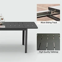 Outdoor Expandable Metal Table for 6-8 People