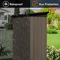 Streamdale Metal Garden Sheds 5FT 4FT Outdoor Storage Sheds Brown + Black