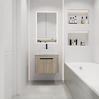 Streamdale 24" Modern Design Float Bathroom Vanity With Ceramic Basin Set