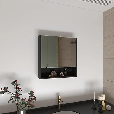 Streamdale Manchester Rectangle Medicine Cabinet With Mirror Wengue