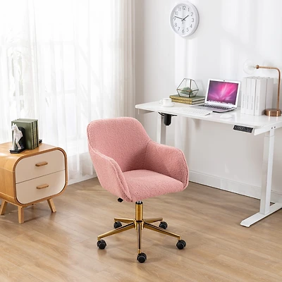 Streamdale Modern Adjustable Office Chair with Teddy Fabric