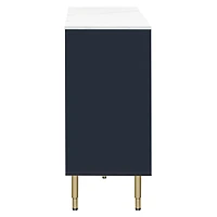 Simplie Fun Modern Mdf Buffet Cabinet with Glass Doors & Marble Top