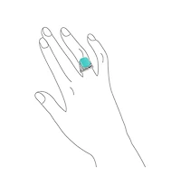 Bling Jewelry Large Rectangle Cabochon Milgrain Set Blue Natural Turquoise Western Statement Ring Filigree Scroll Band Sterling Silver