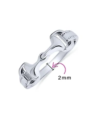 Bling Jewelry Cowgirl Equestrian Lover Double Horse Snaffle Bit Band Ring Sterling Silver