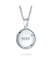 Bling Jewelry Large Simple Dome Round Circle Photo Lockets That Hold Pictures Silver Locket Necklace Pendant