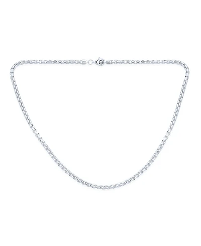 Bling Jewelry Heavy Large Solid 5MM Thick Sterling Silver Square Box Chain Necklace 16 Inch