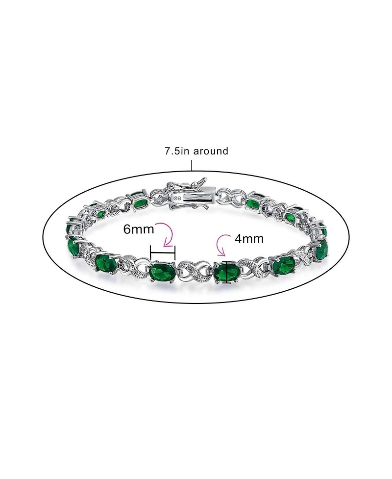 Bling Jewelry 9CT Cubic Zirconia Pink Oval Cz Romantic Love Knot Symbol Milgrain Infinity Tennis Bracelet Rose Plated