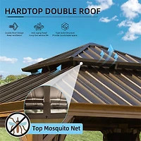 Streamdale 12x12 Hardtop Gazebo with Curtains and Netting
