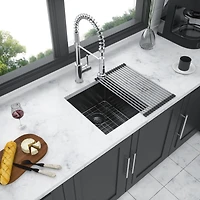 Streamdale 10" Deep Gunmetal Black Stainless Steel Kitchen Sink