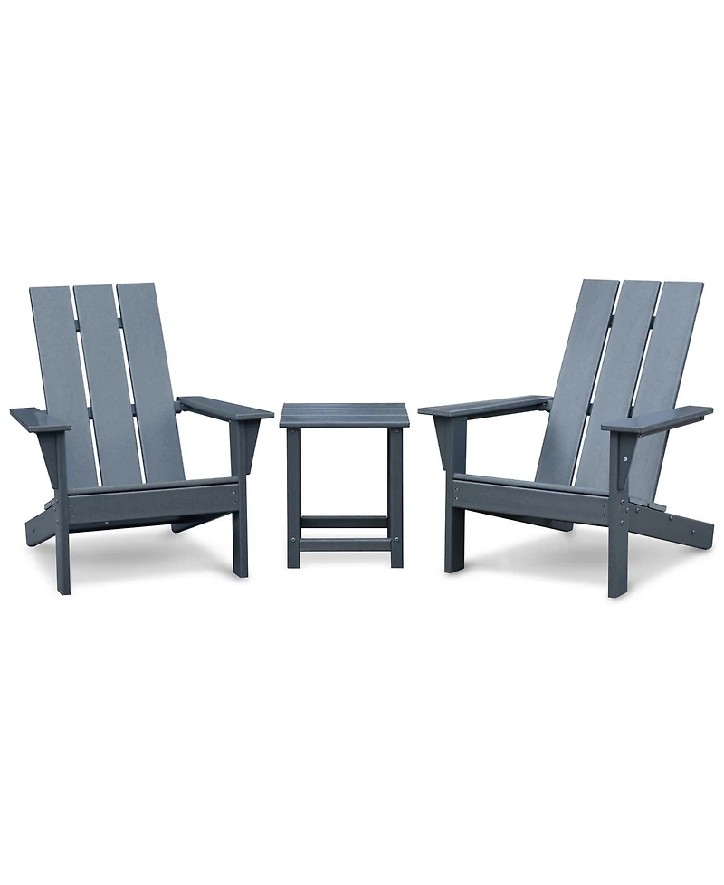 Streamdale Furniture Adirondack Chair Set With Table, Grey