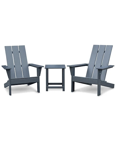 Streamdale Furniture Adirondack Chair Set With Table, Grey