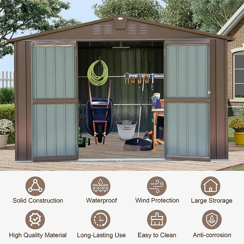 Streamdale 10'x8' Metal Tool Shed with Lockable Door