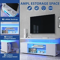 Streamdale Tv Stand for 60 Inch Tv Entertainment Center with Side Cabinet (White)