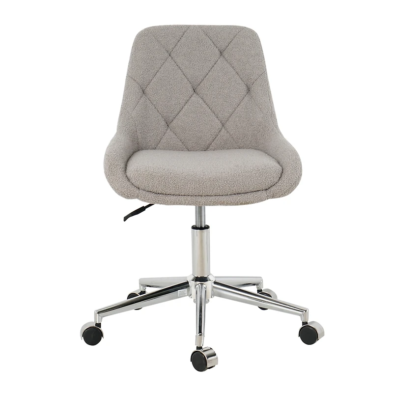Streamdale Modern Teddy Fleece Dining Chair with Chrome Legs