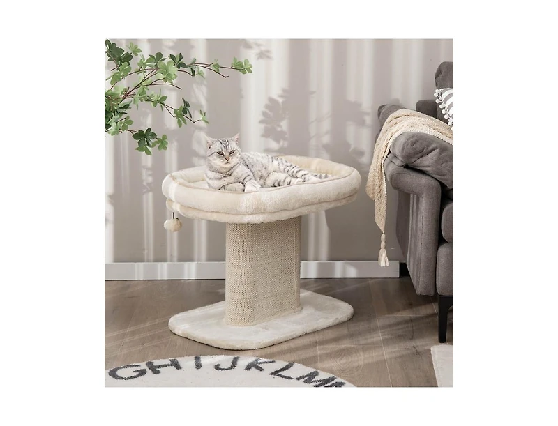 Slickblue Modern Cat Tree Tower with Large Plush Perch and Sisal Scratching Plate