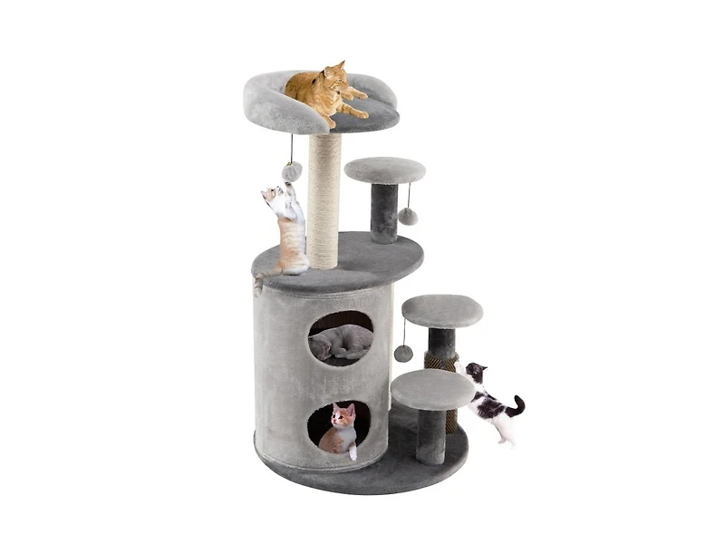 Slickblue 40 Inch Cat Tree Tower Multi-Level Activity Tree with 2-Tier Cat-Hole Condo