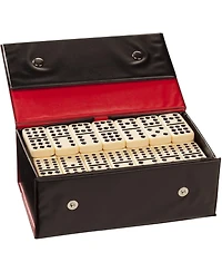 We Games Double Twelve Dominoes - Ivory Colored Tiles, Thick Size
